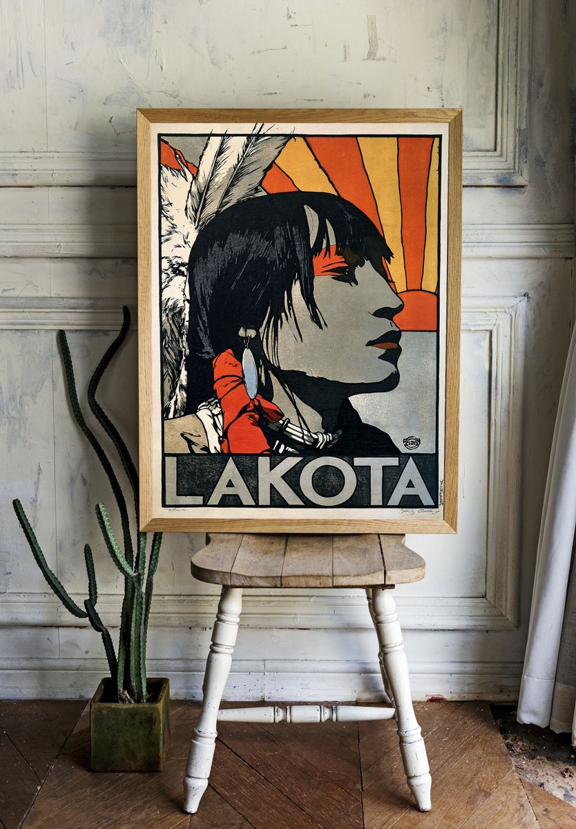 Lakota Portrait Vintage Poster. — room view 1