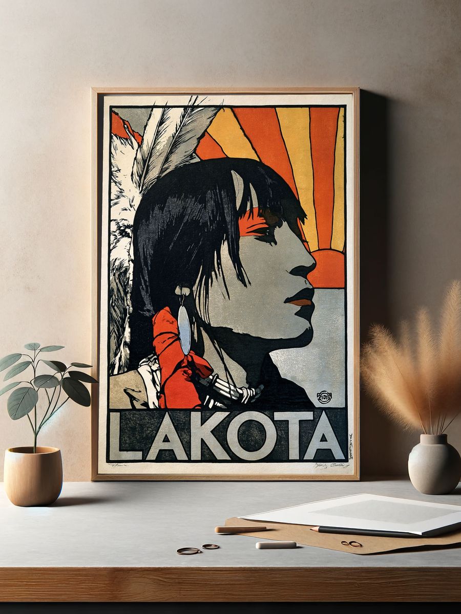 Lakota Portrait Vintage Poster. — room view 2