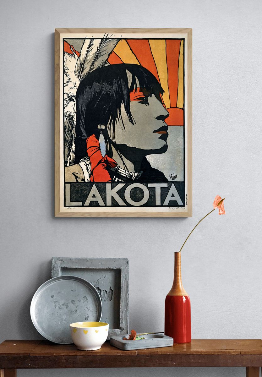 Lakota Portrait Vintage Poster. — room view 3