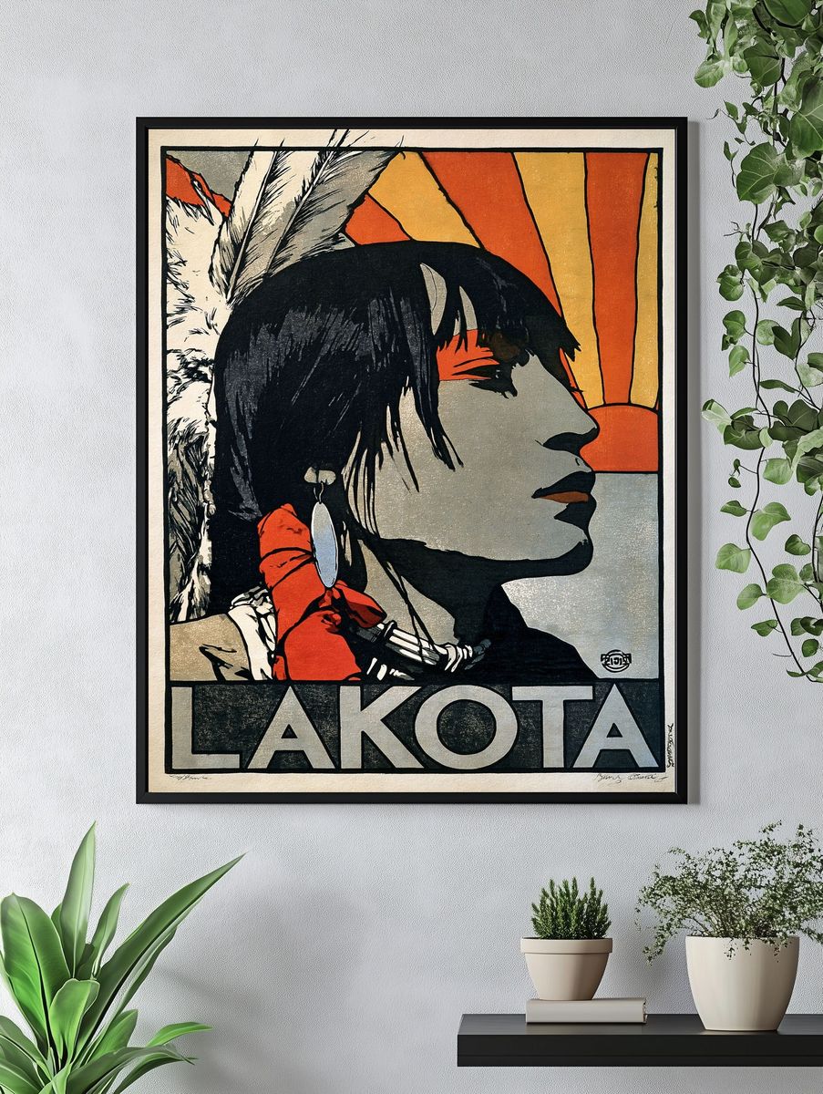 Lakota Portrait Vintage Poster. — room view 4