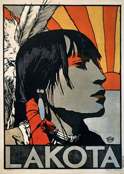 Lakota Portrait Vintage Poster. poster