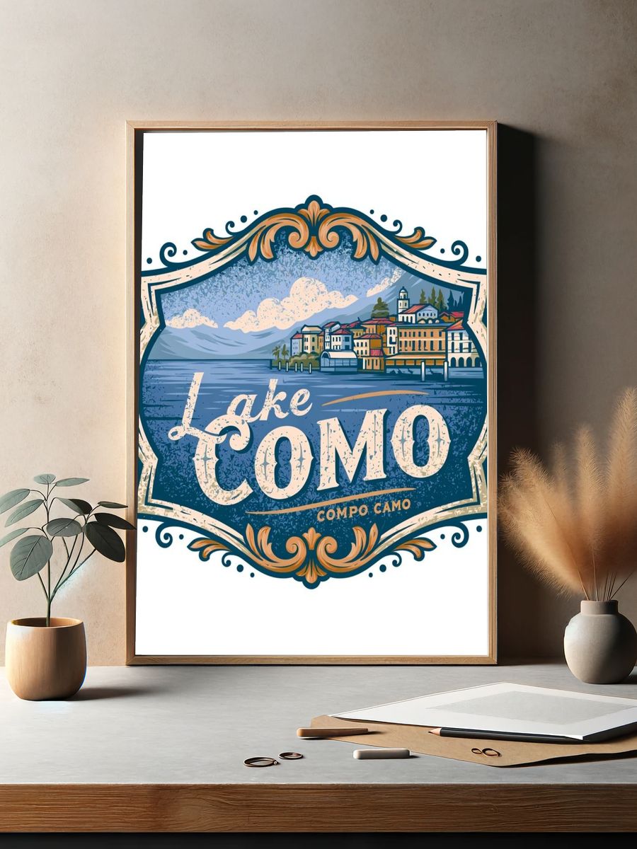 Lake Como Vintage Travel Poster. — room view 2