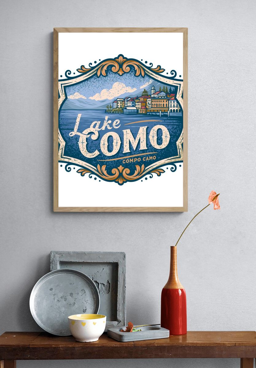 Lake Como Vintage Travel Poster. — room view 3