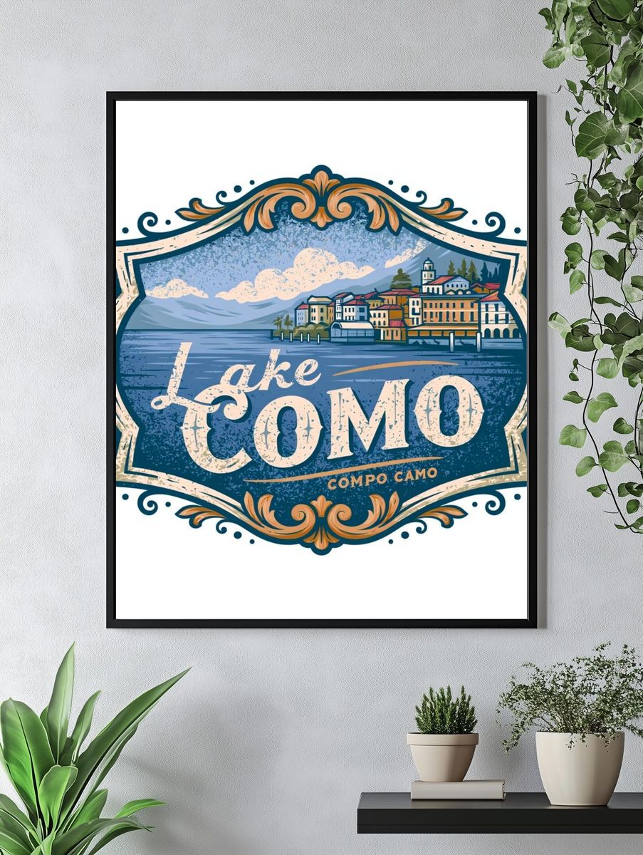 Lake Como Vintage Travel Poster. — room view 4