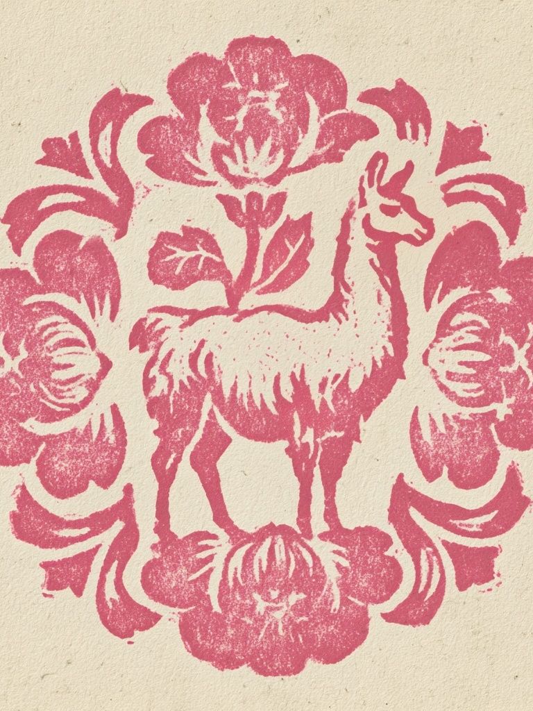 Llama Floral Illustration Poster. poster detail