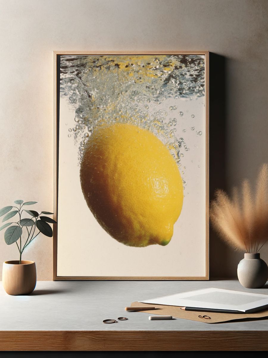 Lemon Splash Photography Poster. — room view 2
