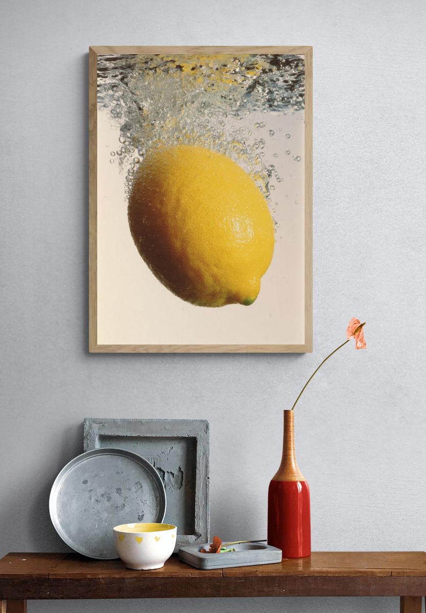 Lemon Splash Photography Poster. — room view 3