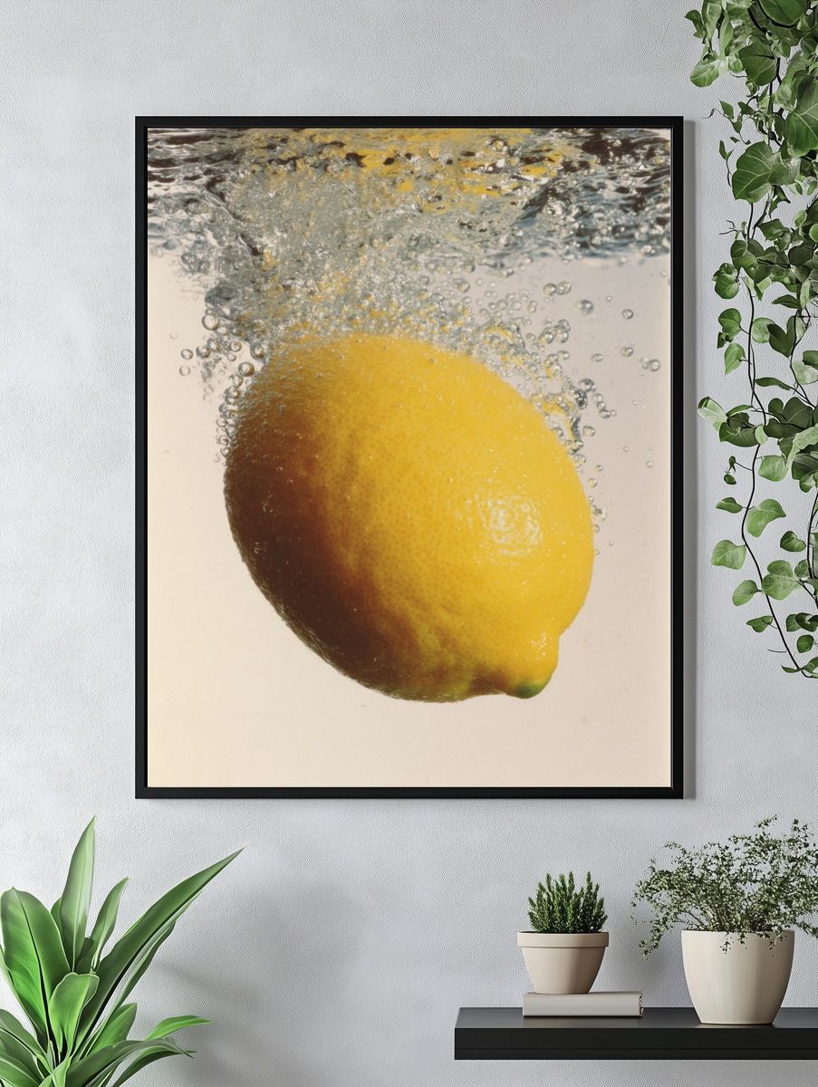 Lemon Splash Photography Poster. — room view 4