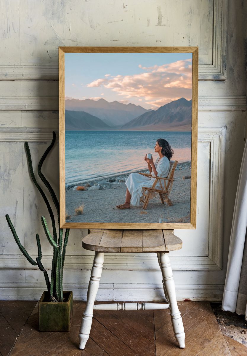 Serene Lakeside Morning — Photography Print. — room view 1