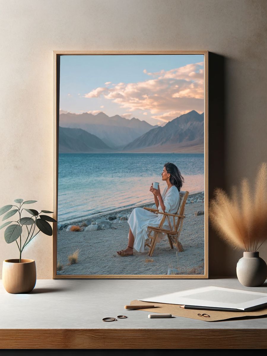 Serene Lakeside Morning — Photography Print. — room view 2