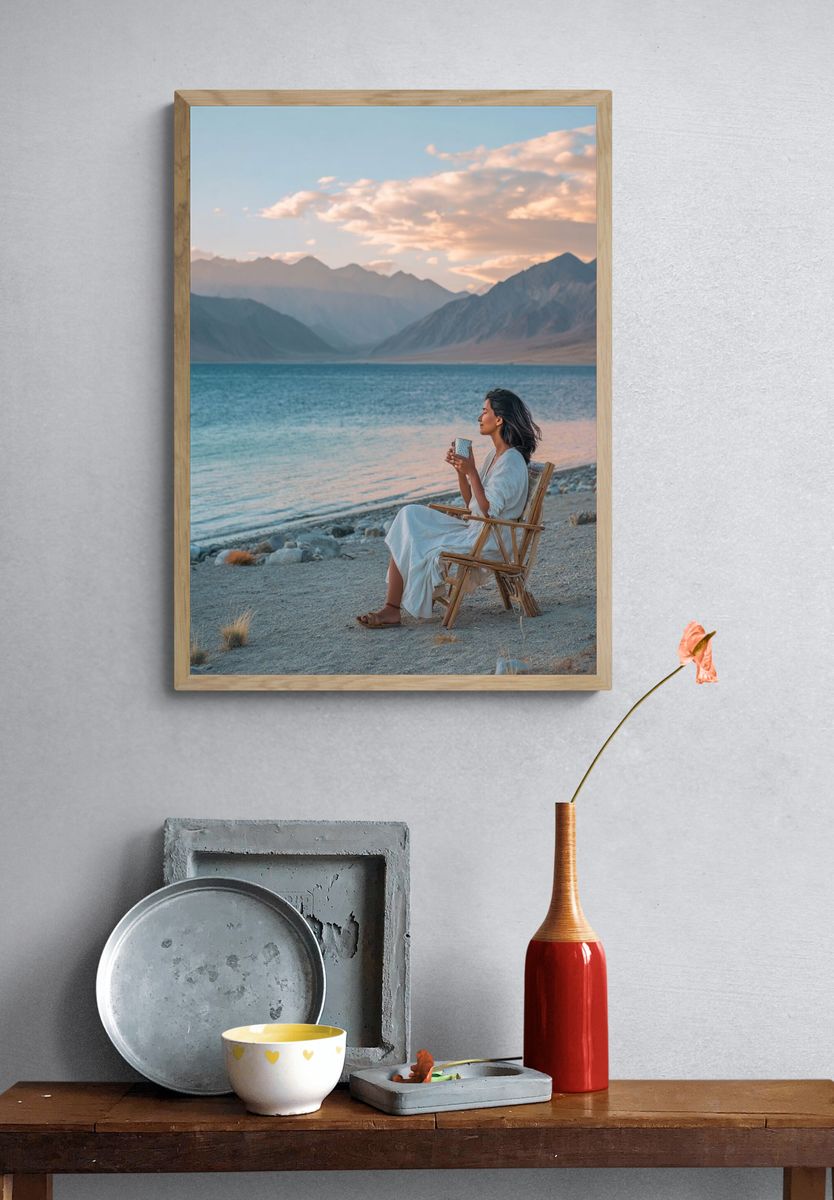 Serene Lakeside Morning — Photography Print. — room view 3