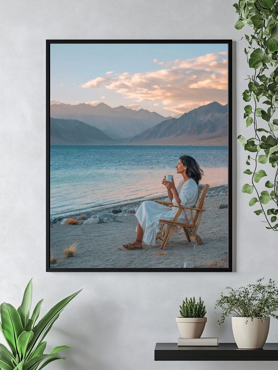 Serene Lakeside Morning — Photography Print. — room view 4