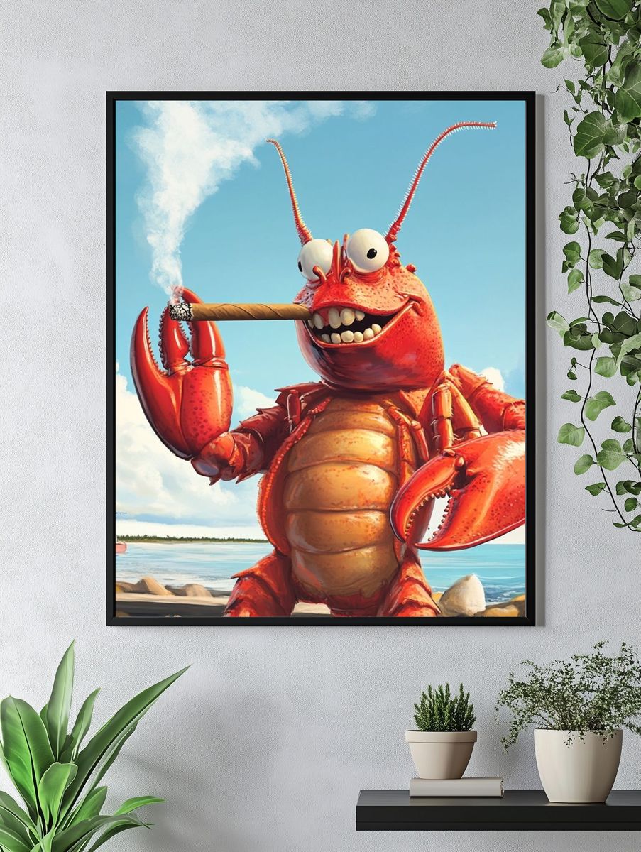 Smoking Lobster Beach Poster. — room view 4