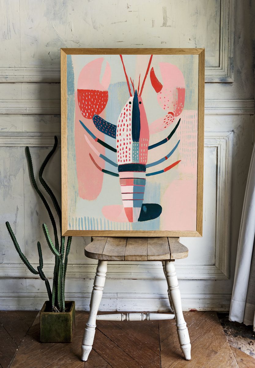 Abstract Lobster Illustration Poster. room preview