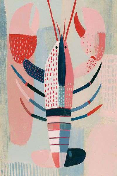 Abstract Lobster Illustration Poster.