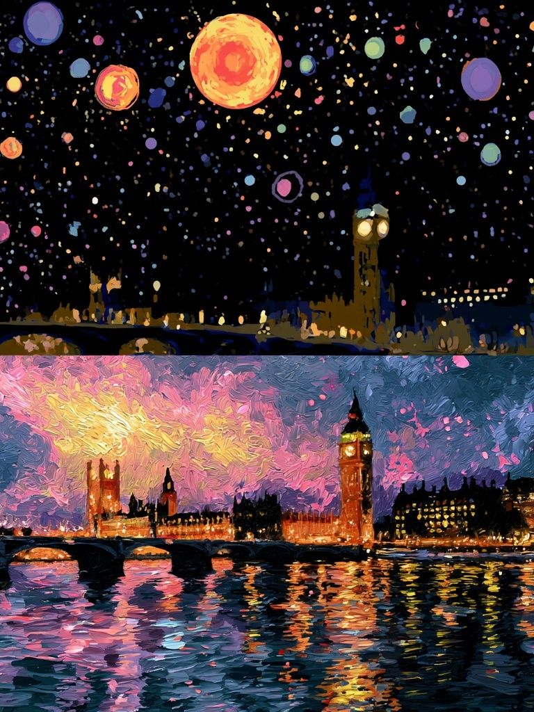 London Night Skyline — Fine-Art Print. poster detail