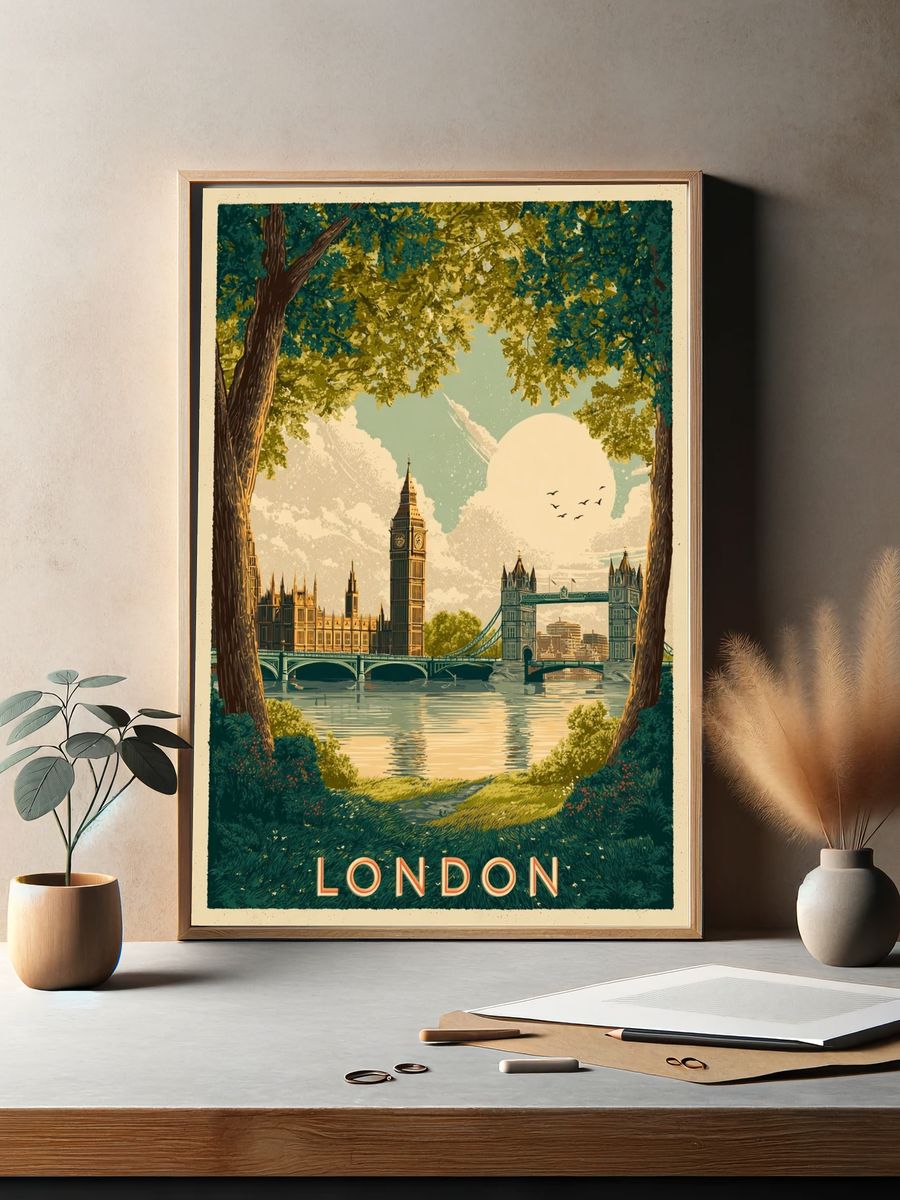 London — Vintage Print. — room view 2