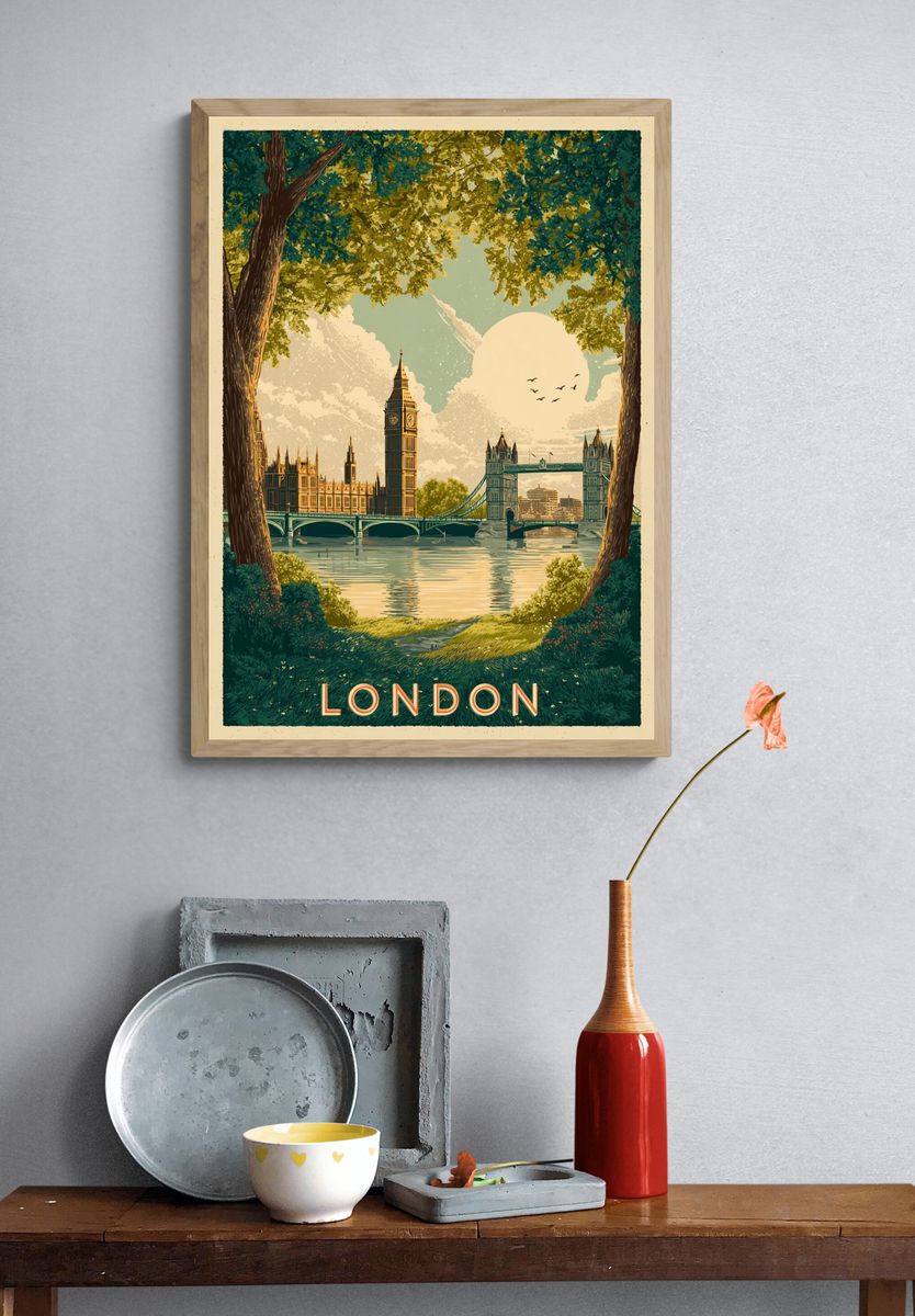 London — Vintage Print. — room view 3