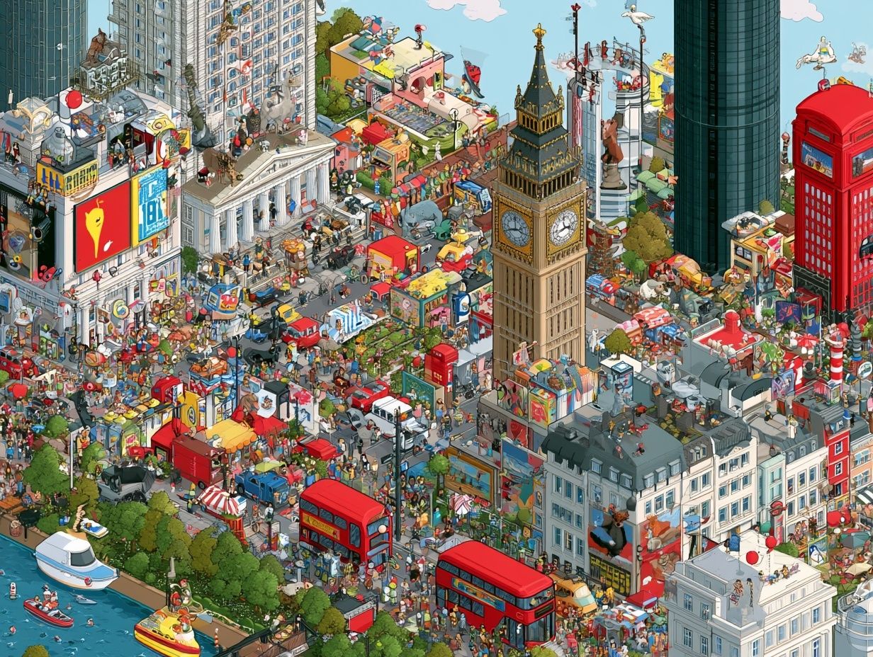 London City Collage Illustration Poster. poster detail