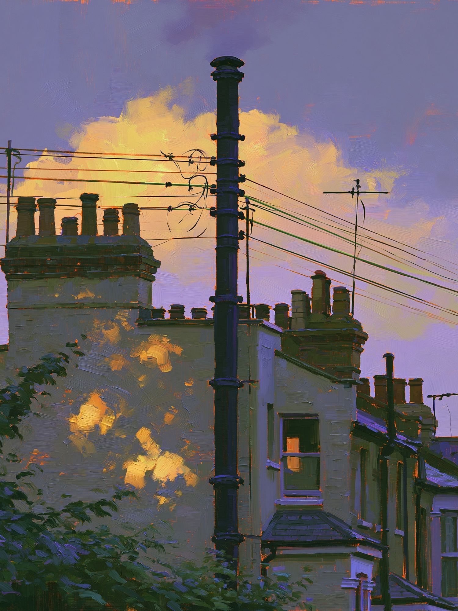 London Rooftops at Sunset Print. poster detail