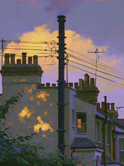 London Rooftops at Sunset Print.