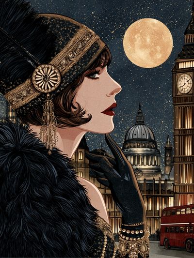London Art Deco Woman Poster.