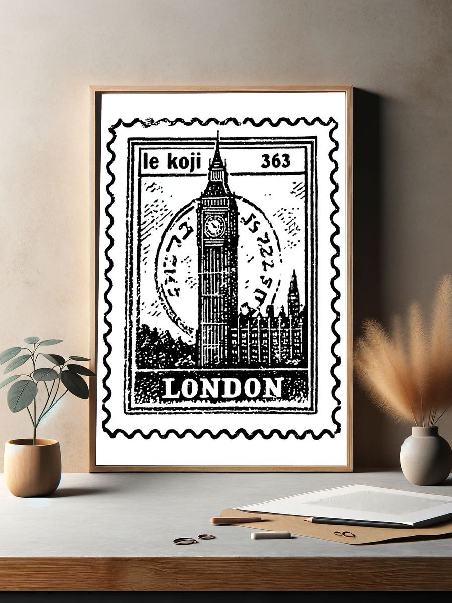 London Big Ben Vintage Print. — room view 2