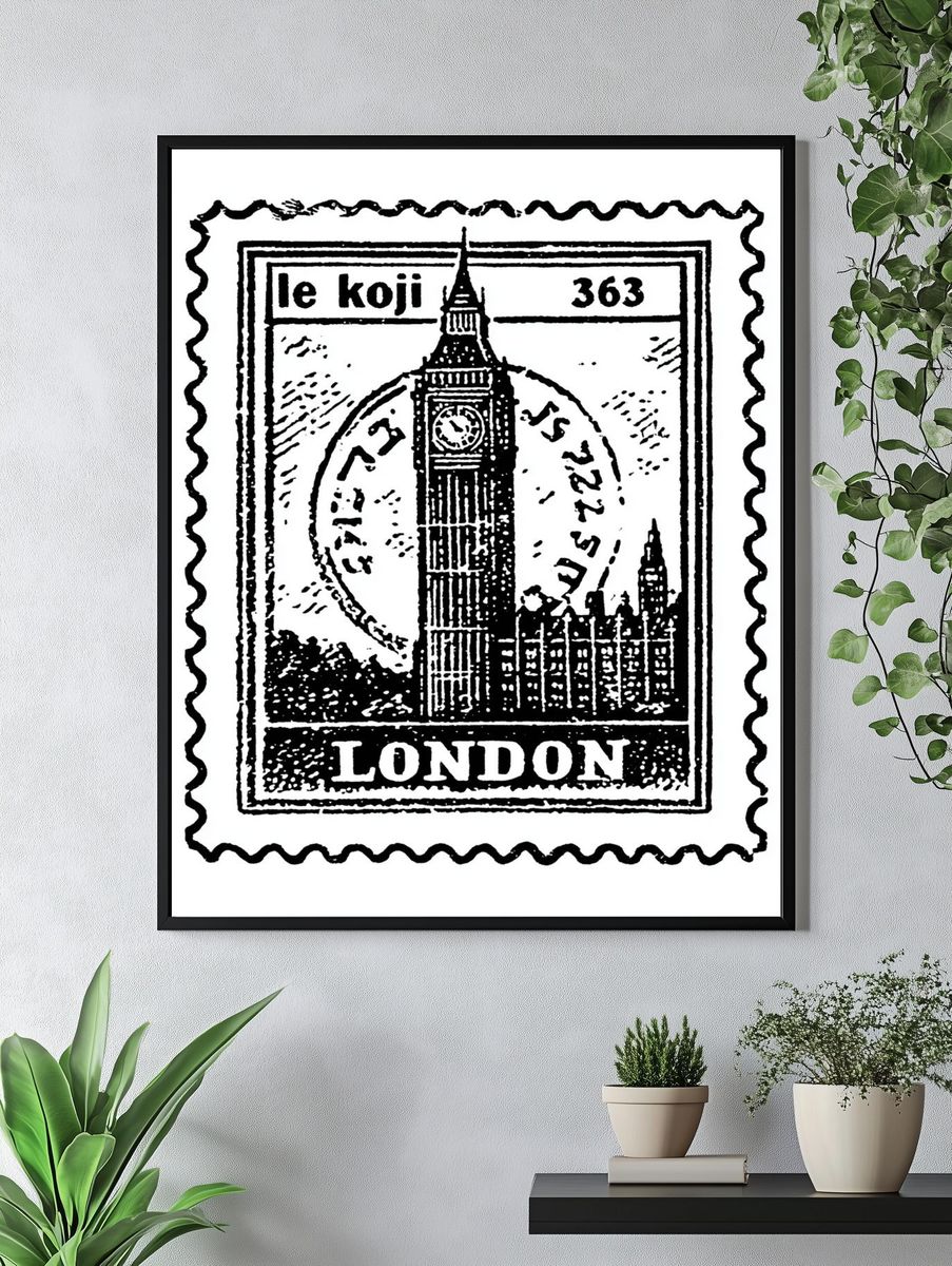 London Big Ben Vintage Print. — room view 4