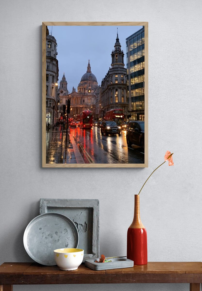 St Paul’s Cathedral at Dusk Poster. — room view 3