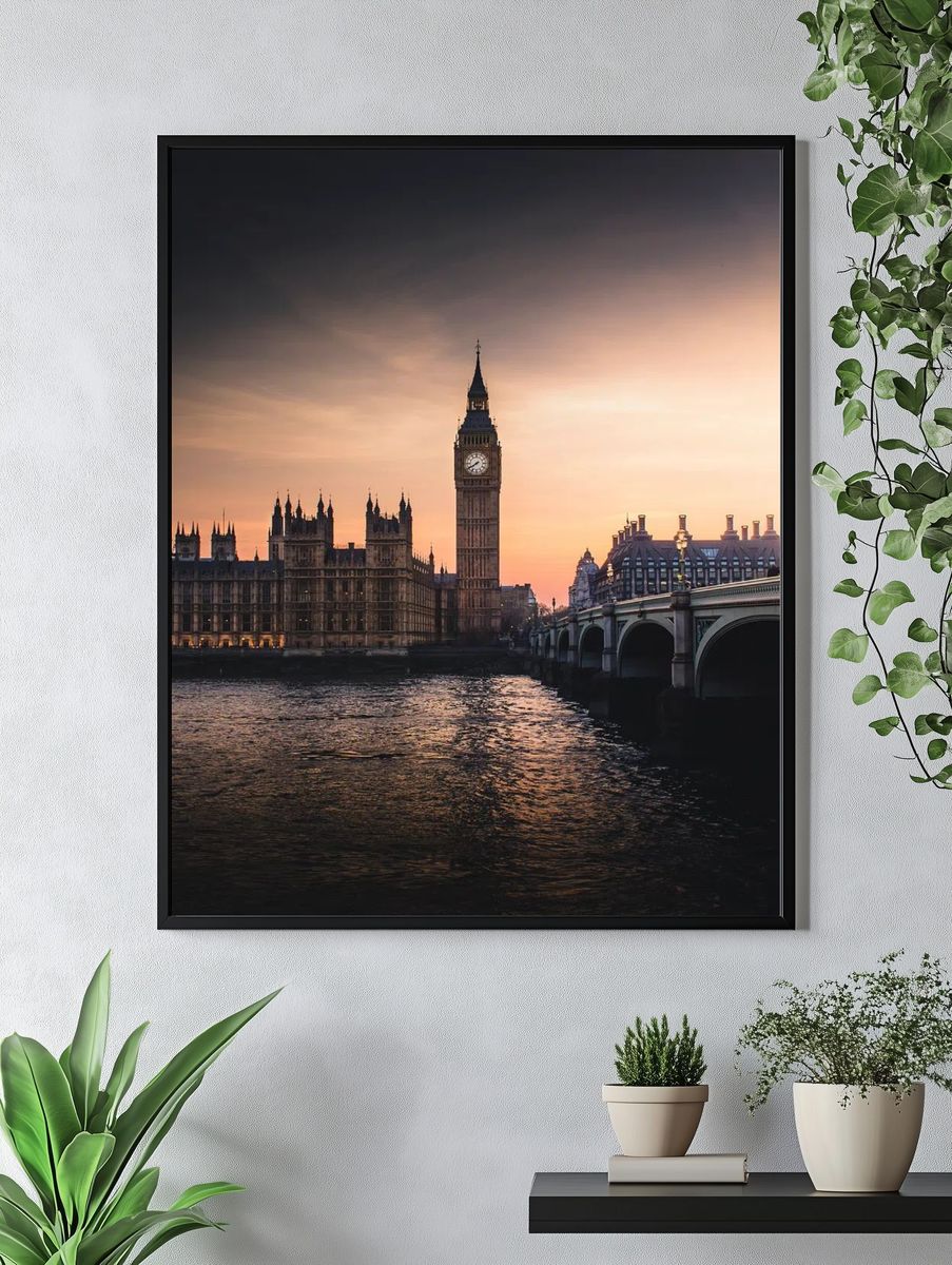 London Big Ben Sunset Print. — room view 4