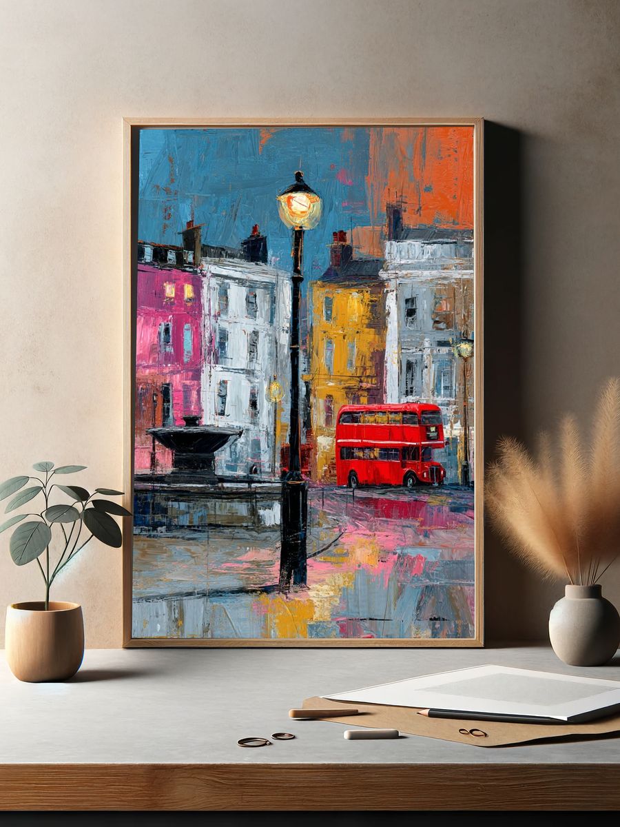 London Street Scene — Fine Art Print. — room view 2