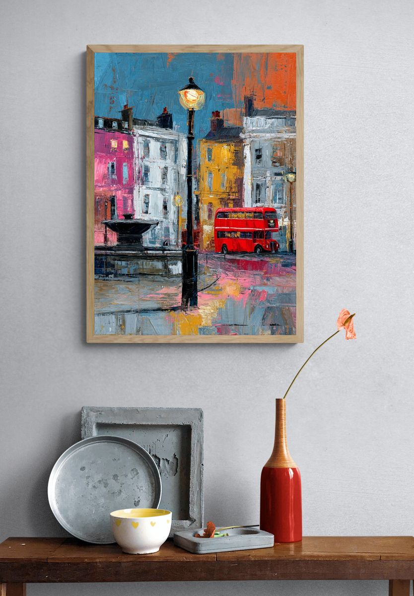 London Street Scene — Fine Art Print. — room view 3