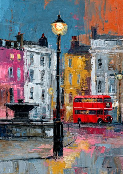 London Street Scene — Fine Art Print. poster