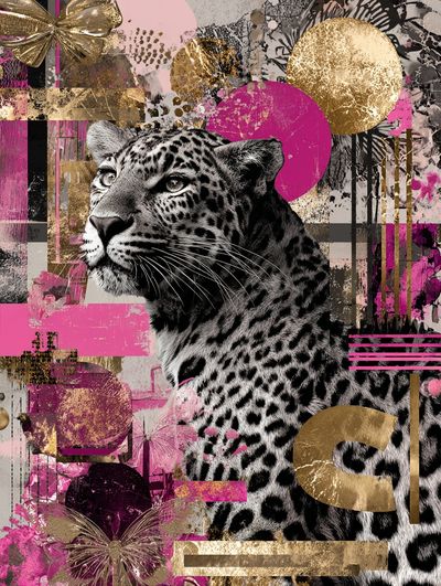 Leopard Glam Collage Poster. poster