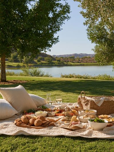 Lakeside Picnic Photography Poster. poster