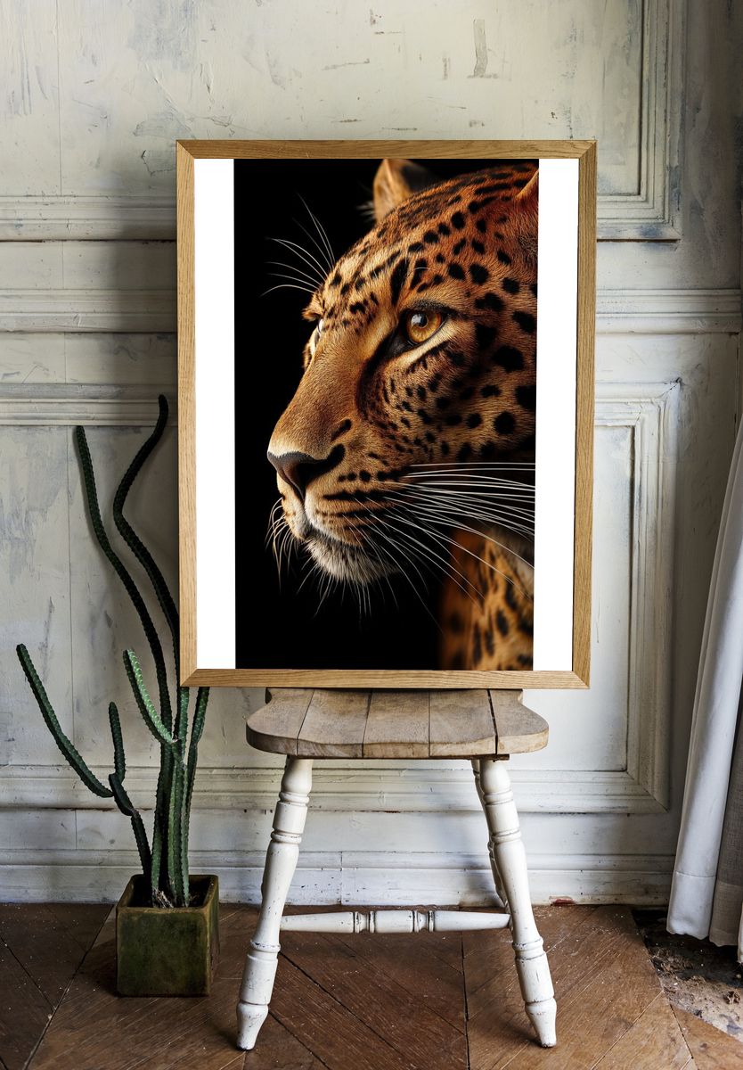 Leopard Portrait Photography Poster. room preview