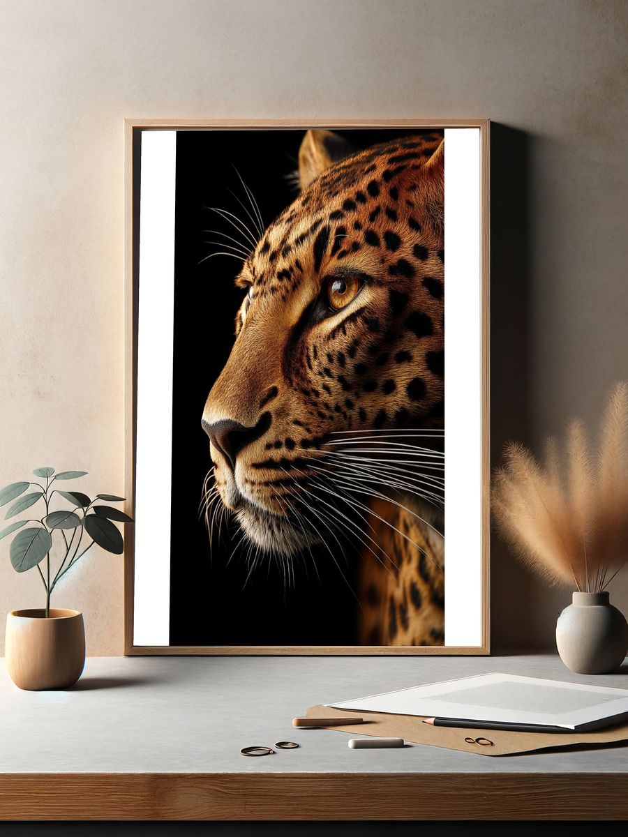 Leopard Portrait Photography Poster. — room view 2