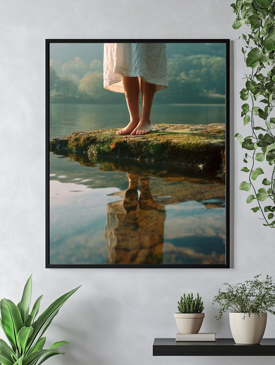 Lakeside Reflection Photography Poster. — room view 4