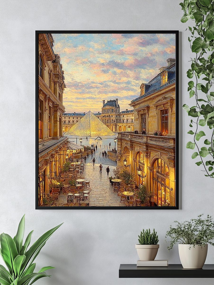 Louvre Pyramid at Sunset — Fine Art Print. — room view 4