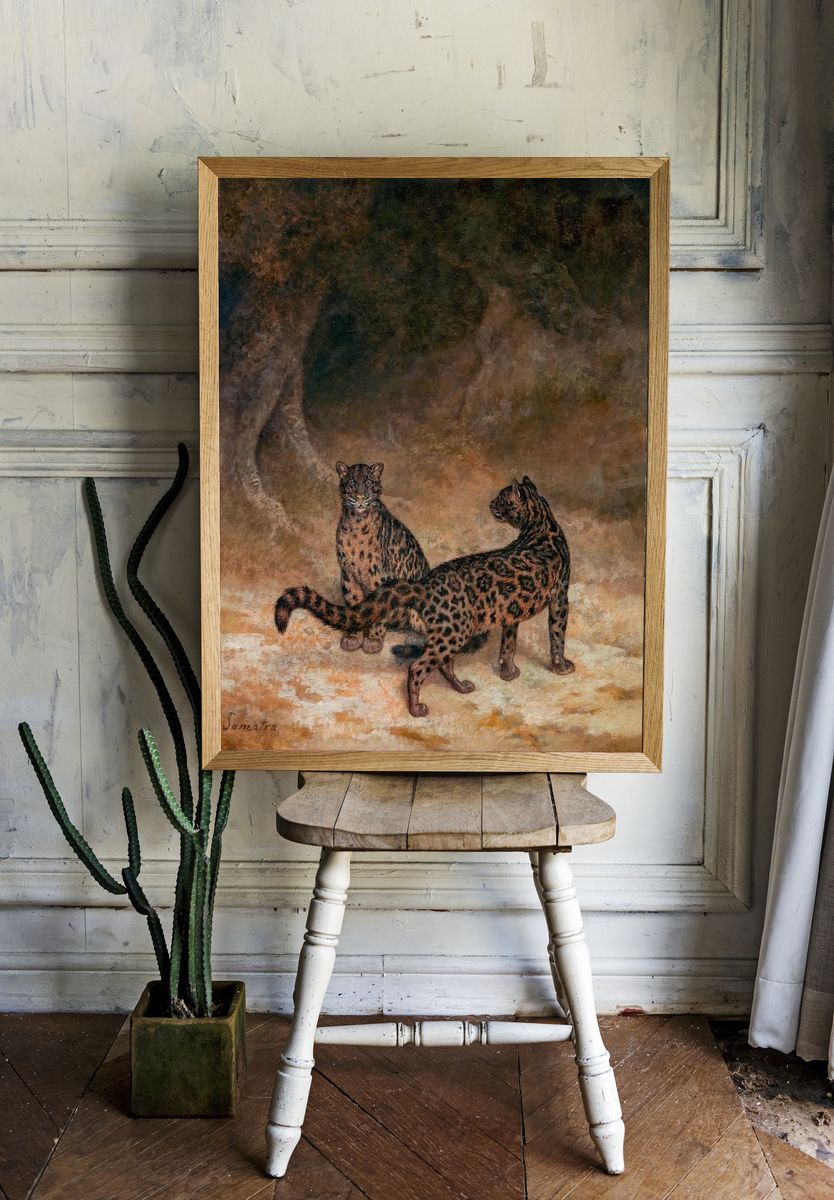 Clouded Leopards (ca. 1825) painting. room preview