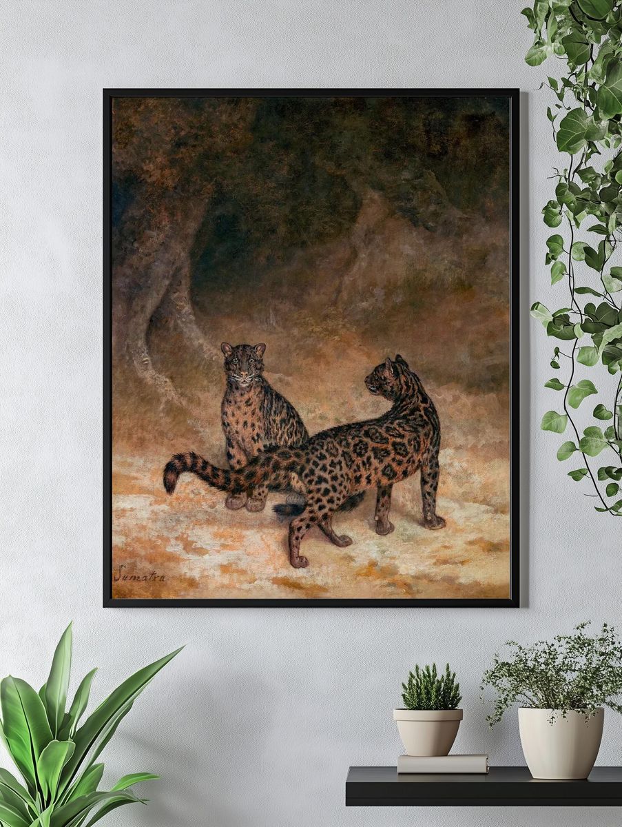 Clouded Leopards (ca. 1825) painting. — room view 4