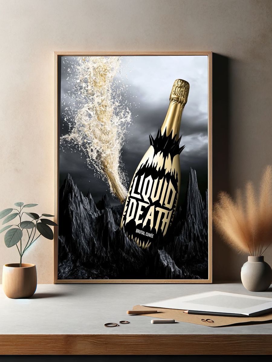 Liquid Death Brutal Cuvée Poster. — room view 2