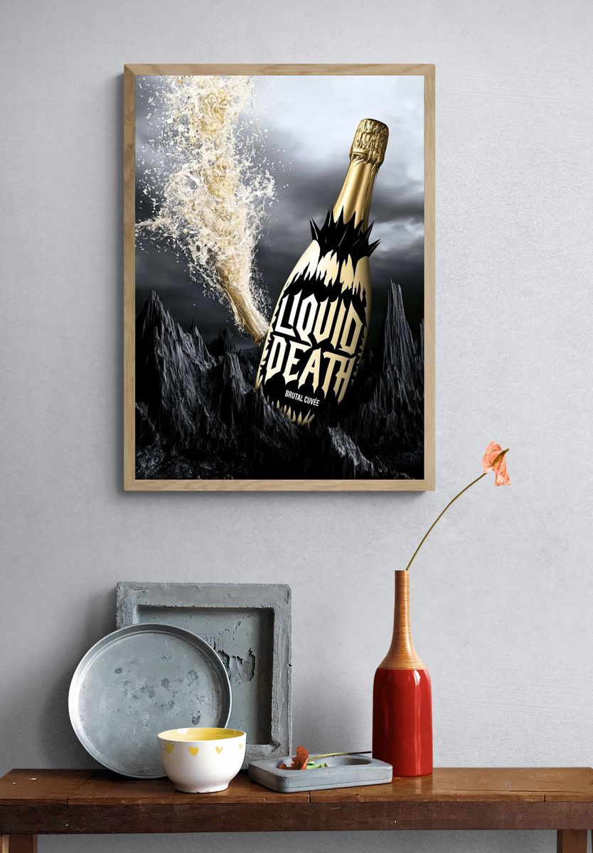 Liquid Death Brutal Cuvée Poster. — room view 3