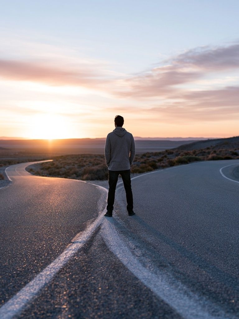 Lonely Road at Sunset Photography Poster. poster — photography art