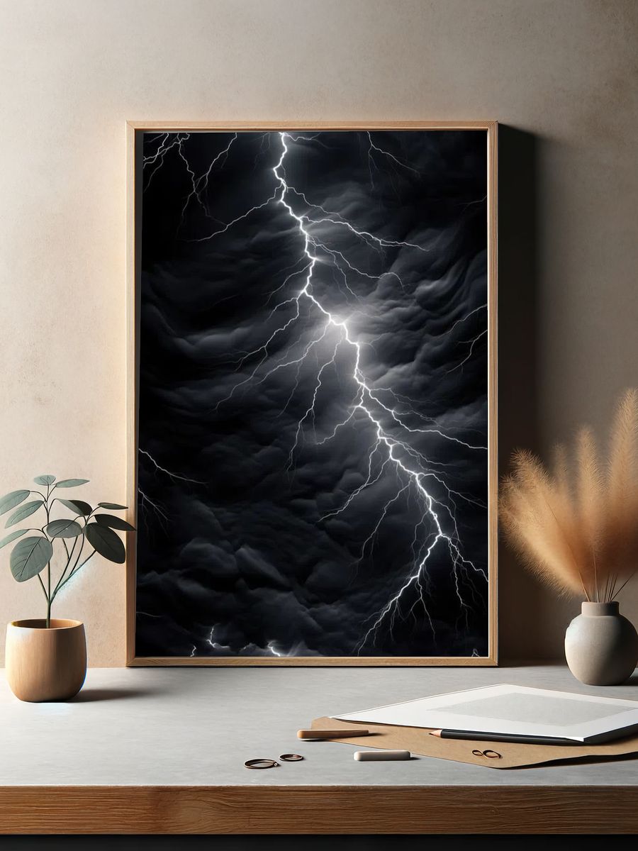 Lightning Strike — Photography Print. — room view 2