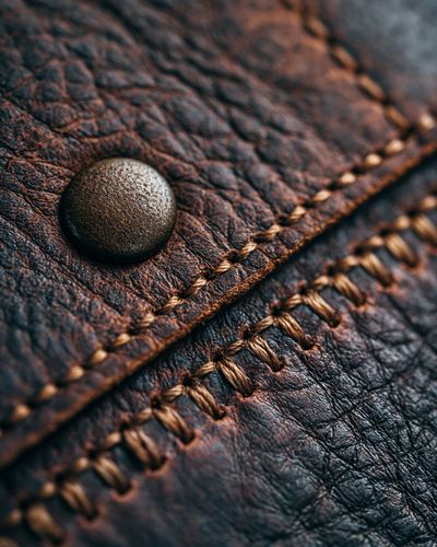 Leather Stitch Macro Photography Poster.