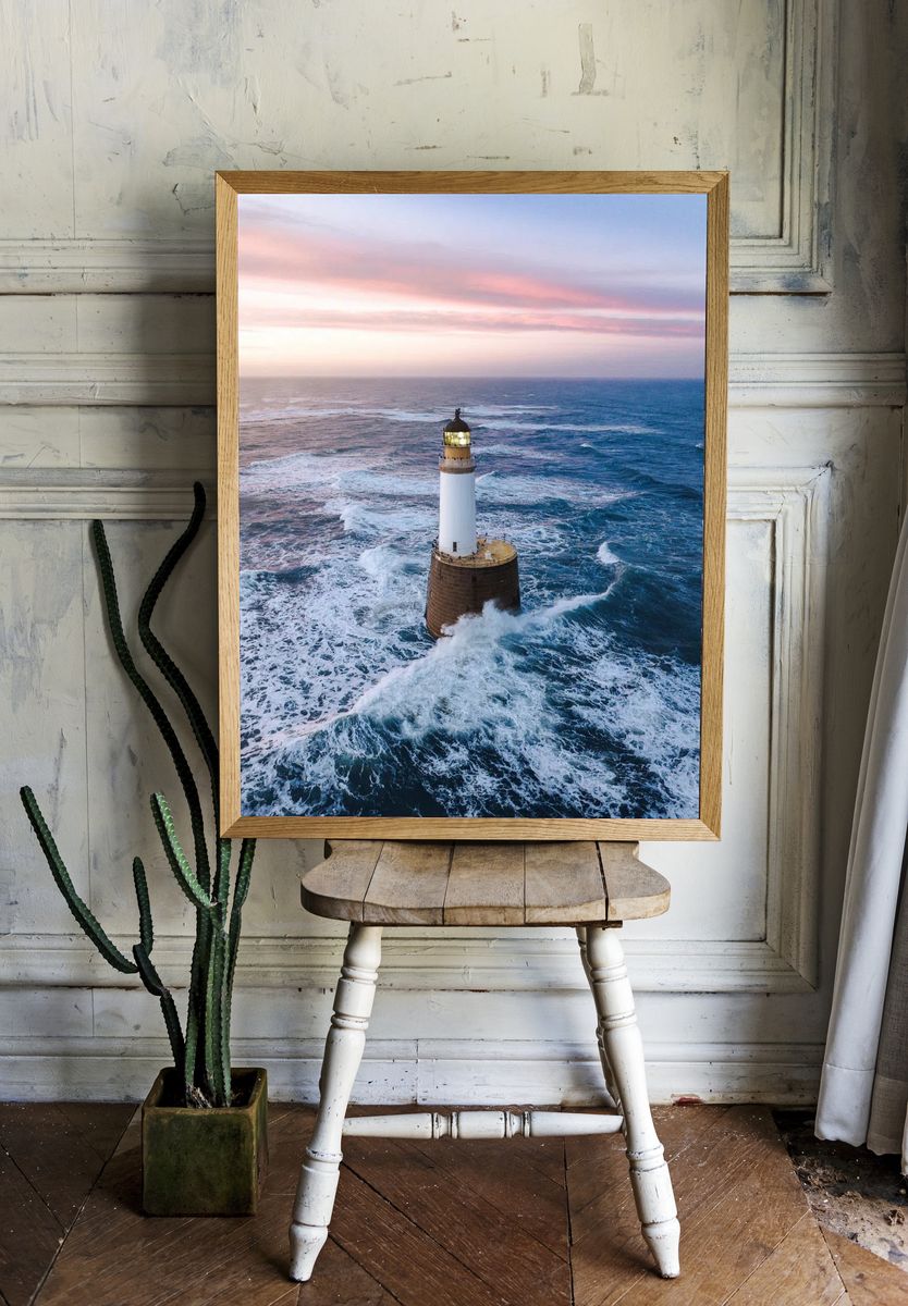 Lighthouse at Dawn Photography Poster. — room view 1