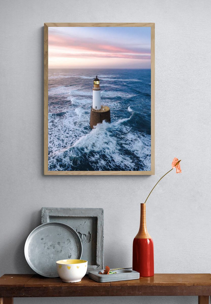 Lighthouse at Dawn Photography Poster. — room view 3