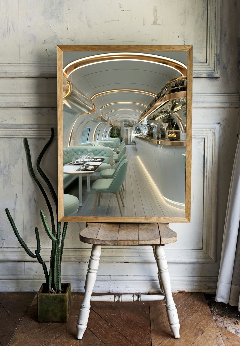Luxury Train Interior Photography Poster. — room view 1