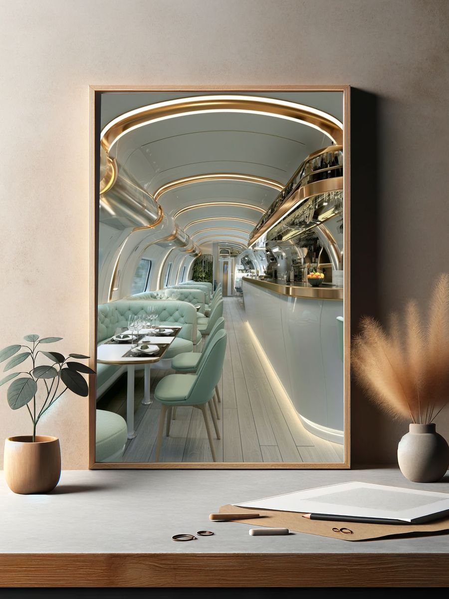 Luxury Train Interior Photography Poster. — room view 2